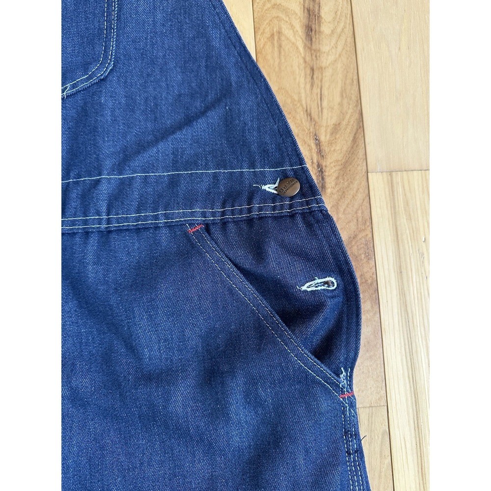 VTG Montgomery Ward Bib Overalls Sanforized Denim Mens 42x32 Union Made In USA - Picture 3 of 10